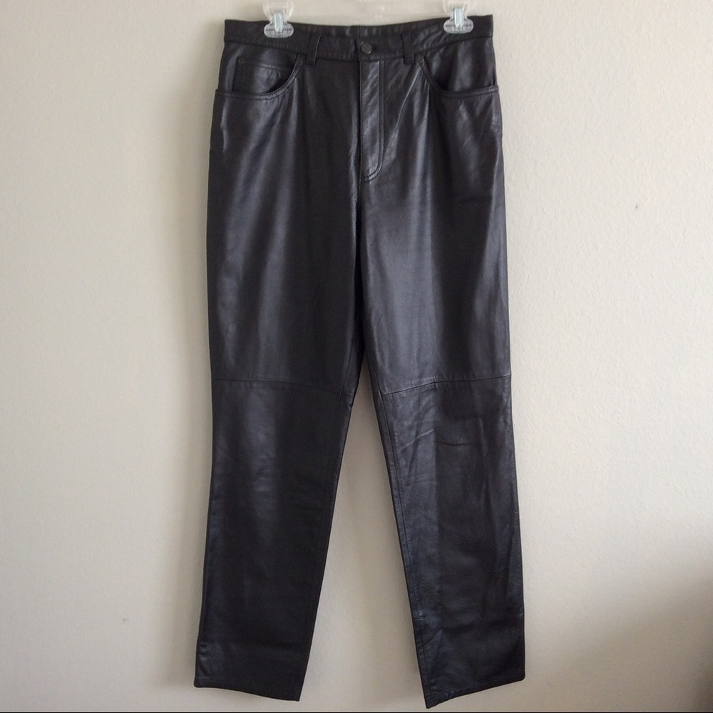 Jones New York Sport Black Leather Pants